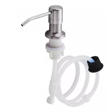 Imagem de Dispenser de Embutir para Pia com Mangueira Dosadora para Líquidos em Aço Inoxidável Flexível para Cozinha e Banheiro