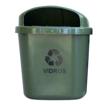 Imagem de Cesto para Coleta Seletiva Cesto Individual 40 l para Poste Ou Parede com Apagador de Cigarro Preto, Branco, Azul