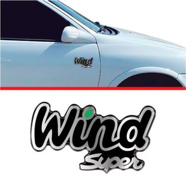 Imagem de Par Emblema Corsa Wind Super Lateral Adesivo Verde Resinado - Teu Ades