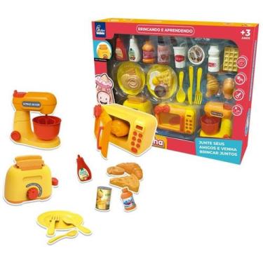 Imagem de Super Kit Mini Cozinha Com Microondas Torradeira Batedeira e Acessório