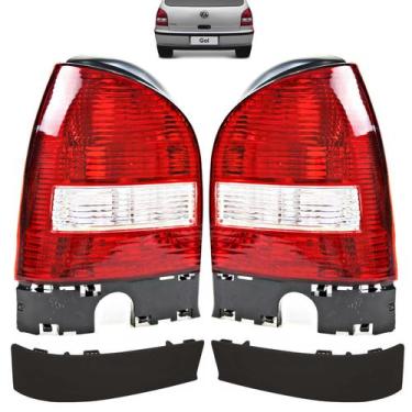 Imagem de PAR Lanterna Traseira Gol G3 Cristal + Acabamento Inferior das Lantern