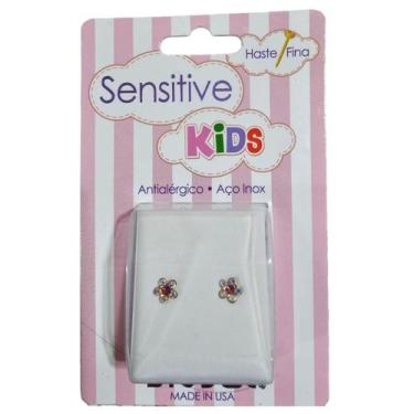 Imagem de Brinco Studex Sensitive Kids Aço Cirúrgico e Esterilizado, Flor furta 