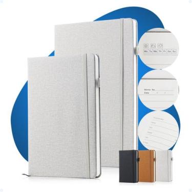 Imagem de Kit Caderno Tipo Moleskine B5 A5 Executiva Pauta MarcaPágina - Hxt, Ci