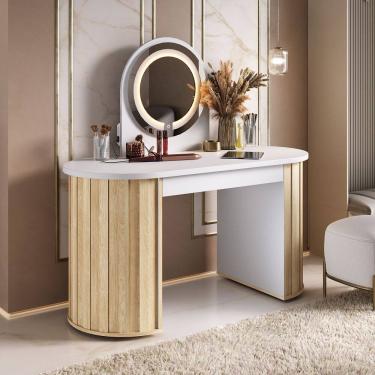 Imagem de Penteadeira Camarim com Espelho Led e 1 Gaveta Glamour Artany