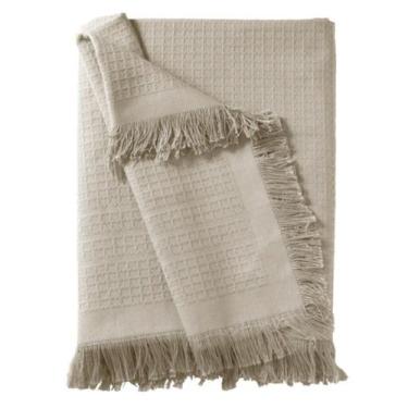 Imagem de Manta Xale de Sofá 150 cm x 210 cm Algodão 100% Cores Discretas - - Do