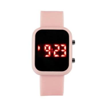 Imagem de Relógio Digital Esportivo Feminino Com Pulseira De Silicone Quadrada, 