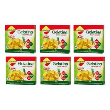 Imagem de Kit 6 Gelatina Pó Diet Com Stevia Plus Abacaxi Lowçucar 10gr