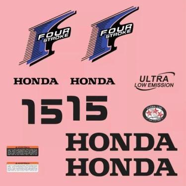 Imagem de Kit 14 Adesivos Compatível Motor de Popa Honda 15 4T - SPTS