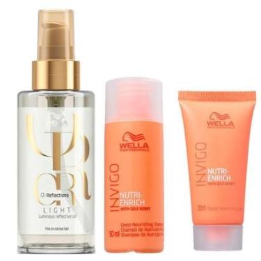 Imagem de Wella Professionals Invigo Kit - Shampoo + Máscara + Óleo Oil Reflection Light Kit-Unissex