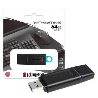 Imagem de Pen Drive Kingston Datatraveler Exódia 64Gb USB 3.2 DTX64GB 3741