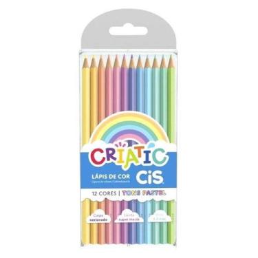 Imagem de Lápis de Cor 12 Cores Pastel Criatic Cis