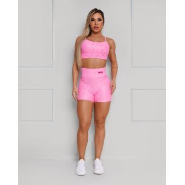 Imagem de Short logomania colors maria gueixa, Rosa neon, M