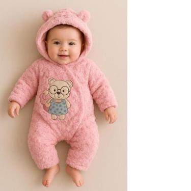Imagem de Macacão ted inverrno bebê menina - Quentinho com capuz - Moleka Sapeka