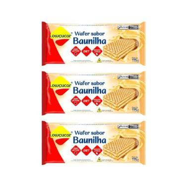Imagem de Kit 3 wafer diet stevia zero açucar baunilha 115g lowçucar