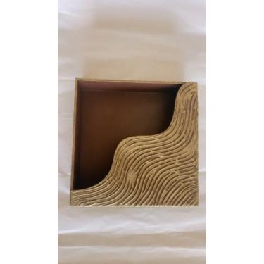Imagem de Porta guardanapo mdf resinado dourado - Rustiquearomas , dourado