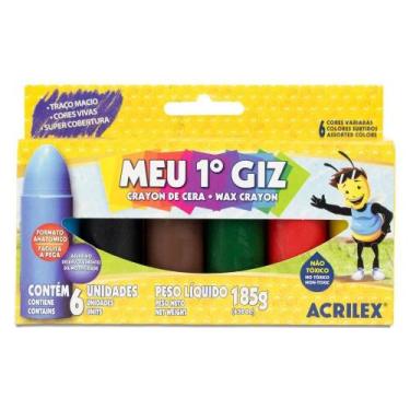 Imagem de Giz de Cera Meu Primeiro Giz 6 Cores ACRILEX
