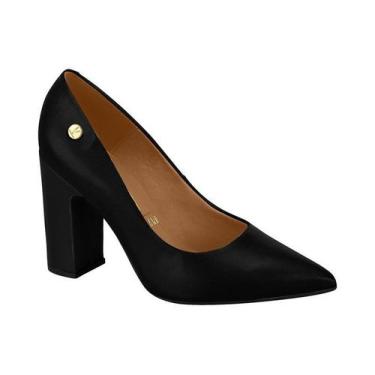 Imagem de Sapato Scarpin Salto Bloco Alto Vizzano 1285400 Feminino, Preto, 37
