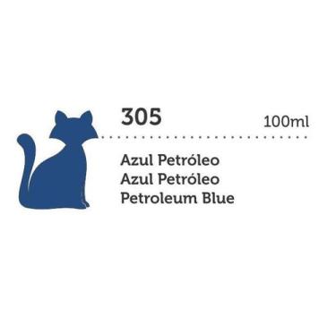 Imagem de Tinta Mega PVA Metalica Azul Petróleo 100ml Gato Preto, AZUL PETROLEO