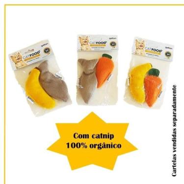 Imagem de Brinquedo para gatos Frutas Legumes pelúcia catnip Gatton, Cenoura e B