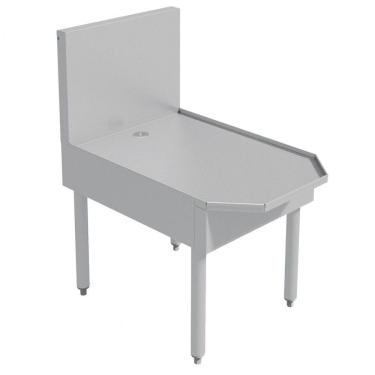 Imagem de Balcão suporte para máquina de bebidas congeladas Advance Tabco Prestige inox 46 x 76 cm, com protetor traseiro e dreno central