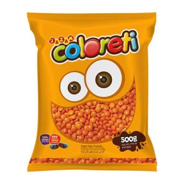 Imagem de Confeito Confete de Chocolate Coloreti - Pct 500g - Jazam, Laranja
