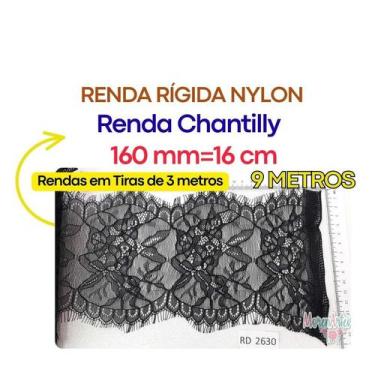 Imagem de Renda Rígida Poliamida 20mm 37mm 50mm 100mm Várias larguras Nylon RNyl