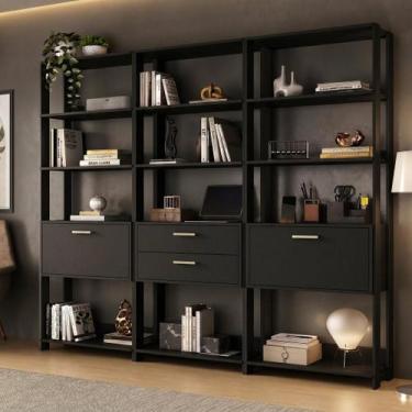 Imagem de Estante de Escritório Modulada 2 Portas 2 Gavetas 219cm Texas Multimóv
