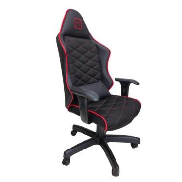 Imagem de Cadeira Escritório Gamer material sintético com Relax Preto/Vermelho -