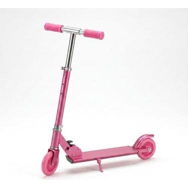 Imagem de Patinete Infantil Dobrável e Ajustável Rodas Com Luzes CorRosa - DM TO