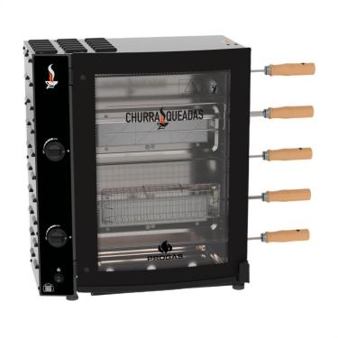 Imagem de Forno Assador Rotativo a Gás 5 Espetos PRAC-05I Inox com Painel Digital e Isolamento Térmico Progás Bivolt