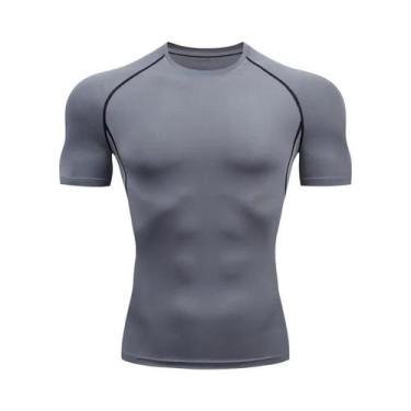 Imagem de Camisa De Compressão Masculina De Secagem Rápida Para Corrida, Manga C