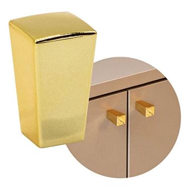 Imagem de 4 Peças Puxador Ponto 160 Para Gaveta Cômoda Cromado 1 Furo (Dourado Brilho)