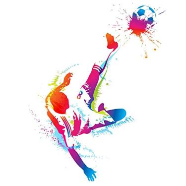 Imagem de Adesivo Parede Jogador Futebol Bola Infantil Colorido Menino
