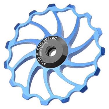 Imagem de Rolo de guia traseiro, Rolo de guia de desviador traseiro 15T para mountain bike para bicicletas dobráveis(azul)