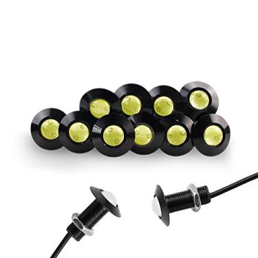 Imagem de Luz de neblina DRL de LED ultrafina para olhos de águia, luz de neblina, luz diurna DRL para corrida, luz de reserva DRL, luzes de LED 12 V (pacote com 10 peças)AUTOMONARCH Black Shell branco AJ-Ultra thin Eagle Eye
