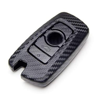 Imagem de Tangsen Smart Key Fob Capa para BMW 1 3 4 5 6 7 Series GT3 GT5 M5 M6 X3 X4 3 4 Botão Controle remoto de entrada sem chave capa protetora personalizada de plástico textura de fibra de carbono