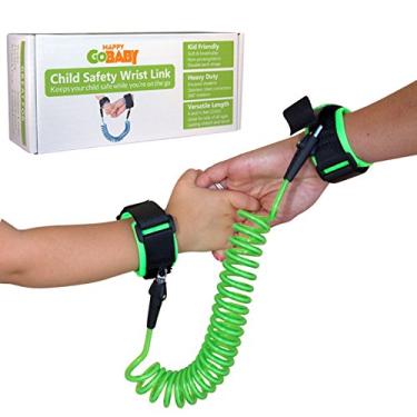 Imagem de HAPPY GOBABY Pulseira de segurança para crianças, coleira infantil antiperda e arnês para caminhada para bebês e crianças, 2,0 m em verde gladiador
