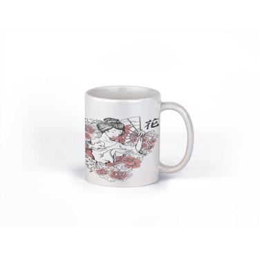 Imagem de Caneca ECF Japonesa e Flores Branca Porcelana 325ml