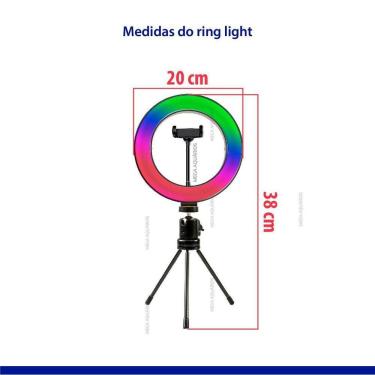 Imagem de Anel De Luz Ring Light Colorido Gravar Vídeo Com Tripé Mj20