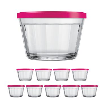 Imagem de Kit Pote Copo Americano C/Tampa Cor Sortida 350ml Nadir 9Un