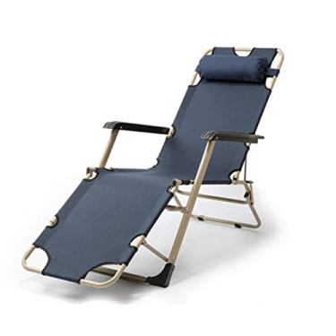 Imagem de HIOD Cadeira dobrável Reclinável Portátil Respirável Cama Cadeira de Jardim Cadeira de Jardim Cadeira de Praia Espreguiçadeira, Cinza
