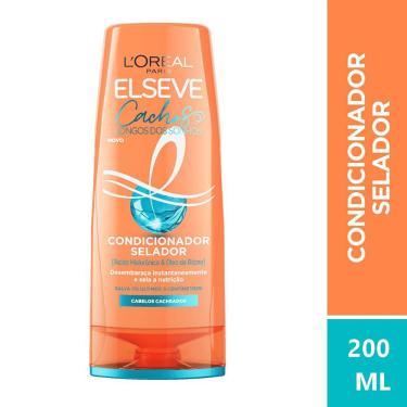 Imagem de Condicionador Cachos Longos dos Sonhos Selador Elseve Loreal Paris 200ml Nutrição Profunda Ativo Hialurônico Óleo Rícino