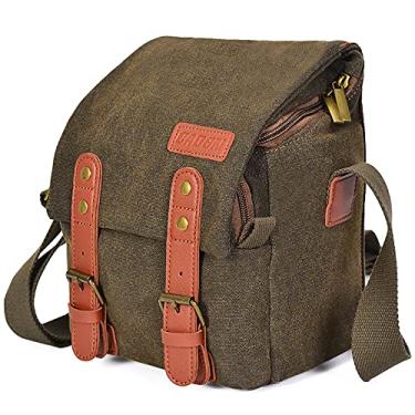 Imagem de Mibee Canvas Shoulder Camera Bag Messenger Bag para 1 câmera 1 lente compatível com DSLR Câmera e lente sem espelho