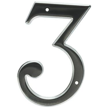 Imagem de Baldwin 90673056# 3 número de casa, níquel acetinado vitalício