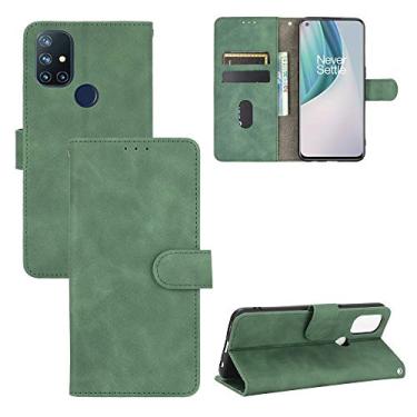 Imagem de YUNCHAO Caixa de telefone Para OnePlus Nord N10 5G Cor Sólida Cor Sinta Sinta Magnética Fivela Horizontal Flip Bezerro Textura PU Capa de Couro com Slots & Cartões Slots & Carteira capa para celular