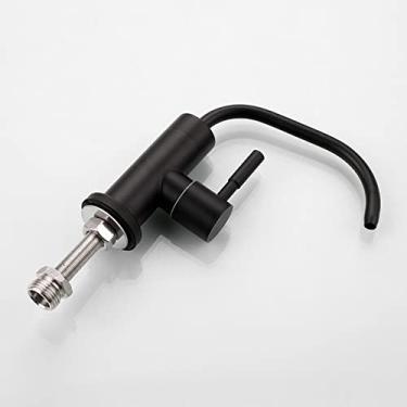 Imagem de Purificador de água de cozinha de aço inoxidável de manípulo único filtro de água potável direto torneira de osmose reversa filtro de água torneira de pia, preto