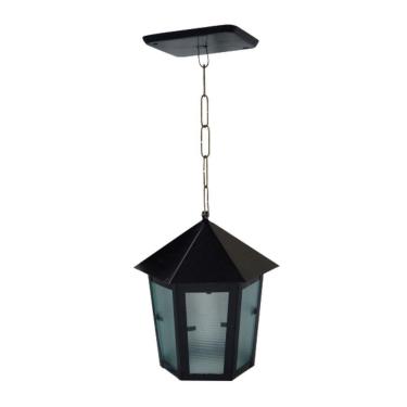 Imagem de Luminária de Teto Veneza em Alumínio Fundido Preta 19x12cm