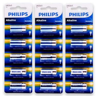 Imagem de 15 Pilhas Baterias Philips 23A 12V A23 Alcalina 3 Cartelas