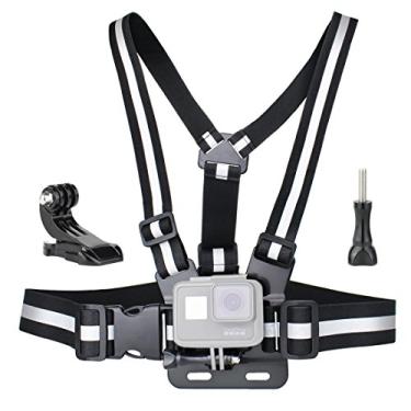 Imagem de Soonsun – Arnês para suporte de peito para GoPro Hero 8 preto, Hero 7, 6, 5 preto, 7 prata, 7 brancos, herói 4, 3, 2, 1, sessão, fusão, câmeras de ação OSMO – Alça totalmente ajustável no peito