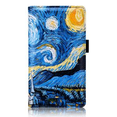 Imagem de YOMFUN 5x9? Server Book for Waitress Book with Zipper Pocket, Van Gogh Magnetic Serving Book, Unique Waitress Wallet Server Guest Book Long Server Wallet Fit Apron (Starry Night)